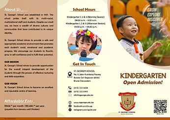 SGS Leaflet - Kindergarten Level - Front