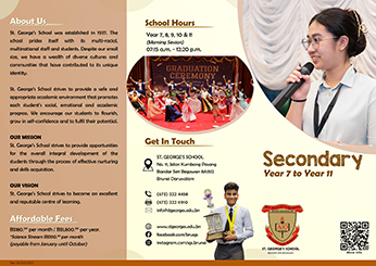 SGS Leaflet - Secondary Level - Front